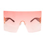 Pink Flat Top Shield Sunglasses