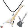 Stainless Music Plating Rock Guitar Pendent Necklace Adjustable String Jewelry
