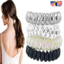 4 Spiral Head Hair Ties Traceless No Crease Metallic Coil Phone Cord Ponytail US