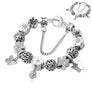 Luxury 925 Silver Crystal Clover Pandora Charm Bracelet Bangle Mother's Day Mom