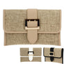 Women Straw Clutch Shoulder Evening Hand Bag Belt Handbag Rattan Tan Folding