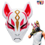 FortNite Fox Drift Costume Latex Head Mask Halloween Cosplay Video Game Party