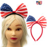 Women American USA Flag Headband Hairband Bow Hair Head Ribbon Hoop 4th of July