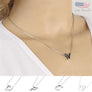 Girl Silver DIY Capital Letter Name Alphabet Initial Link Chain Pendant Necklace