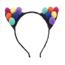Women Girl Cute Pom Pom Hairband Handmade Kids Cat Ear Headband Halloween Party