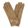 Taupe Houndstooth Bow Smart Gloves