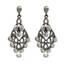 Metal with Stone Drop Earrings