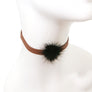 Dozen Brown Fur Pom Pom Chokers