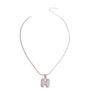 N Rhinestone Silver Necklace