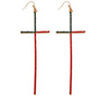 Designer Style Pave Rhinestone Cross Drop Earrings