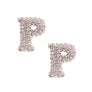 P Rhinestone Silver Studs