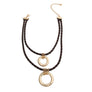 Dark Brown Leather Ring Necklace