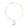 Gold Designer D Heart Necklace
