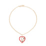 Red Designer D Heart Necklace