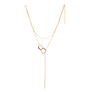 Gold Greek Key Lariat Necklace