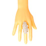 Gold Rhinestone Elongated Ring