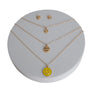 Gold 3 Layer Yellow Smiley Face Necklace