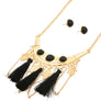 Tribal Black Tassel Necklace Set