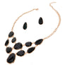 Short Necklace Irregular Resin Teardrop inset
