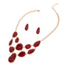 Short Necklace Irregular Resin Teardrop inset