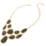Short Necklace Irregular Resin Teardrop inset