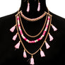 Yarn Tassel Necklace Set