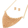 Cream Bead Scarf Necklace Set