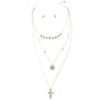 Cross and Coin Necklace Set