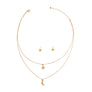 Gold 2 Layer Chain Moon Necklace