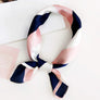Women Silk Satin Square Line Striped Pattern Scarf Bandana Mini Neck protective