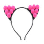 Women Girl Cute Pom Pom Hairband Handmade Kids Cat Ear Headband Halloween Party