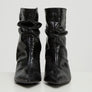 Black Polyurethane Python Effect Texture Boots