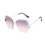 Purple Rhinestone Edge Sunglasses