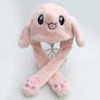 Tik Tok Cartoon Plush Rabbit Bunny Pinching Bunny Moving Ear Hat Animal Arm Cap