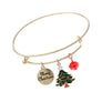Xmas Tree Charm Wire Bangle