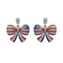 American Flag Ribbon Metal Earrings