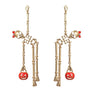 Gold Spooky Skeleton Dangle Earrings