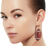 Brown Football Padded Earrings