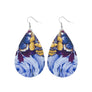 Various Flower Printed Teardrop Earrings
