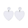 White Seed Bead Heart Earrings