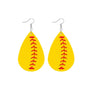 Mustard Yellow Softball Teardrop Earrings