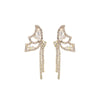 Gold Rhinestone Butterfly Tail Studs