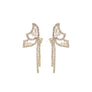 Gold Rhinestone Butterfly Tail Studs