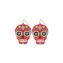 Fuchsia Sugar Skull Earrings