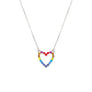 Rainbow Heart Gold Chain Necklace