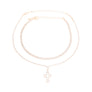Gold Rhinestone Cross 2 Choker Set