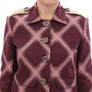 Check Trench Coat Blazer Purple Jacket