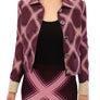 Check Trench Coat Blazer Purple Jacket