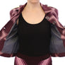 Check Trench Coat Blazer Purple Jacket