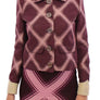 Check Trench Coat Blazer Purple Jacket